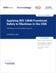 cover of executive summary for ISO13849 Webinar
