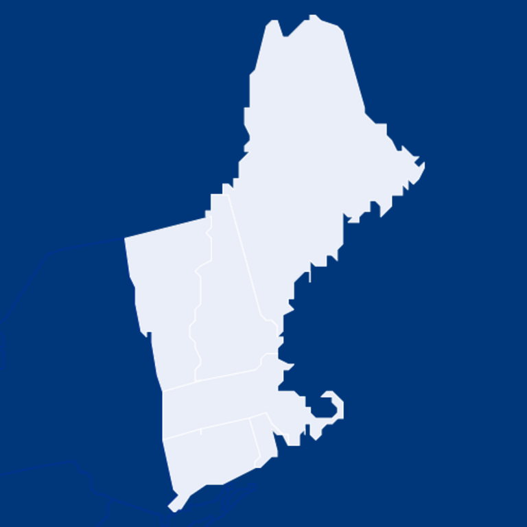 illustration, map of New England states