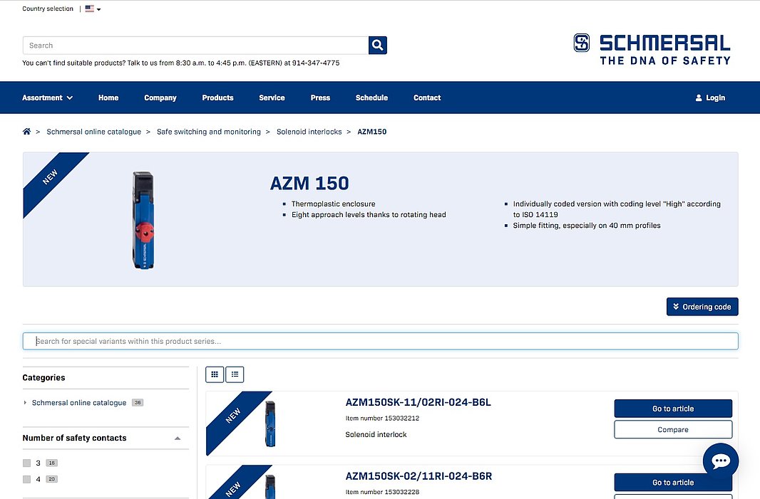 Go to the Online Product Catalog: AZM150