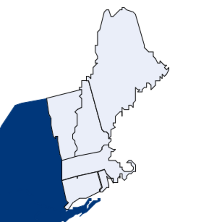 illustration, map of New England states